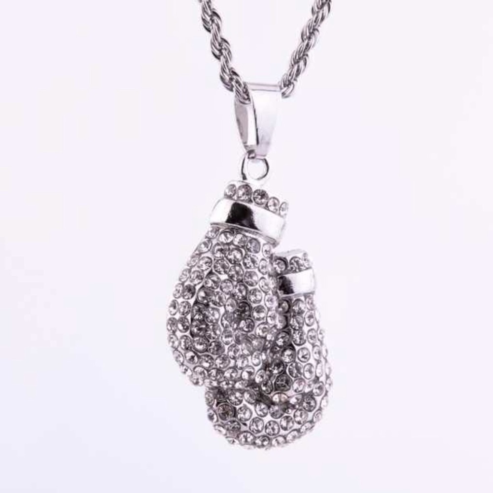Boxing 🥊 Gloves Crystal Long Necklace New